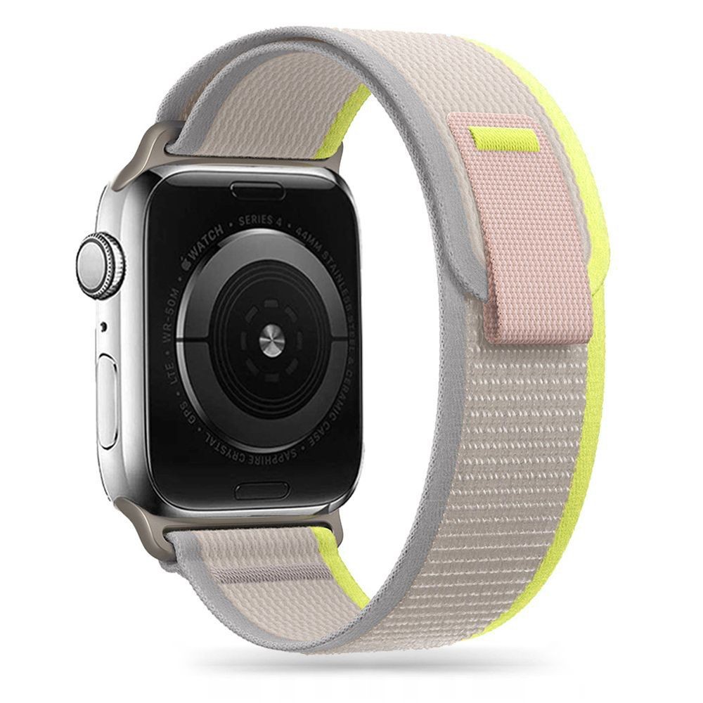 Kreminės spalvos apyrankė "Tech-Protect Nylon" laikrodžiui Apple Watch 4 / 5 / 6 / 7 / 8 / 9 / SE / ULTRA 1 / 2 (42 / 44 / 45 / 49 MM)