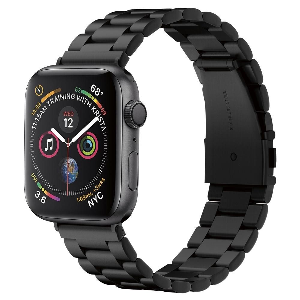 Juoda apyrankė Spigen "Modern Fit Band" laikrodžiui Apple Watch 4 / 5 / 6 / 7 / 8 / 9 / 10 / SE / ULTRA 1 / 2 (44 / 45 / 46 / 49 MM)