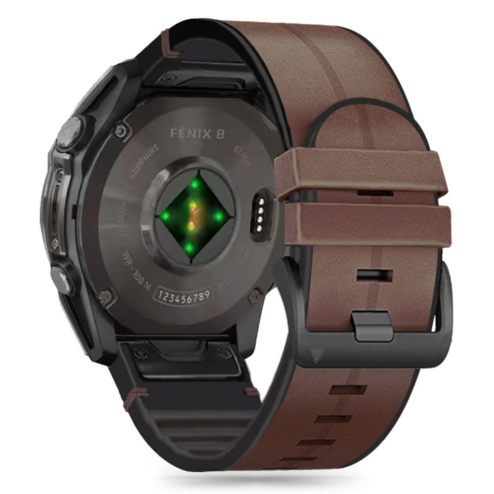 Rudos spalvos apyrankė "Tech-Protect Silicone PU" laikrodžiui Garmin Fenix 5 / 6 / 6 PRO / 7 / 8 (47 MM) / E