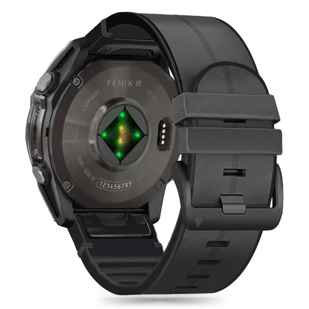 Juodos spalvos apyrankė "Tech-Protect Silicone PU" laikrodžiui Garmin Fenix 5X / 5X PLUS / 6X / 6X PRO / 7X / 8 (51 MM)