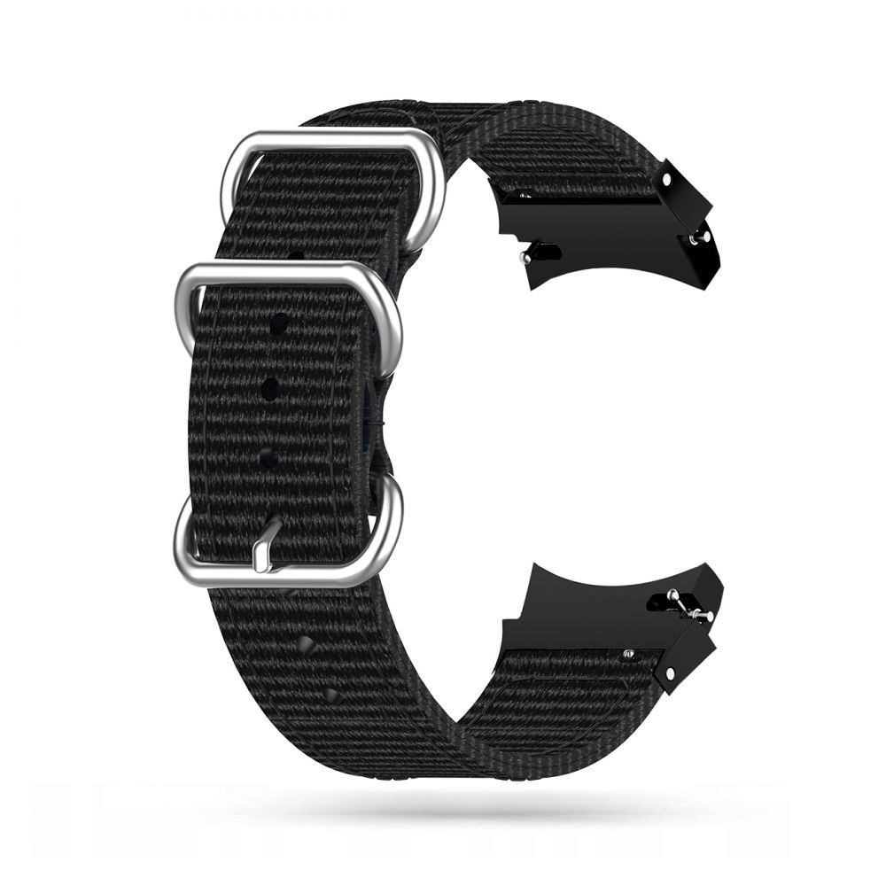 Juodas tekstilinis dirželis laikrodžiui GALAXY WATCH 4 40 / 42 / 44 / 46 MM