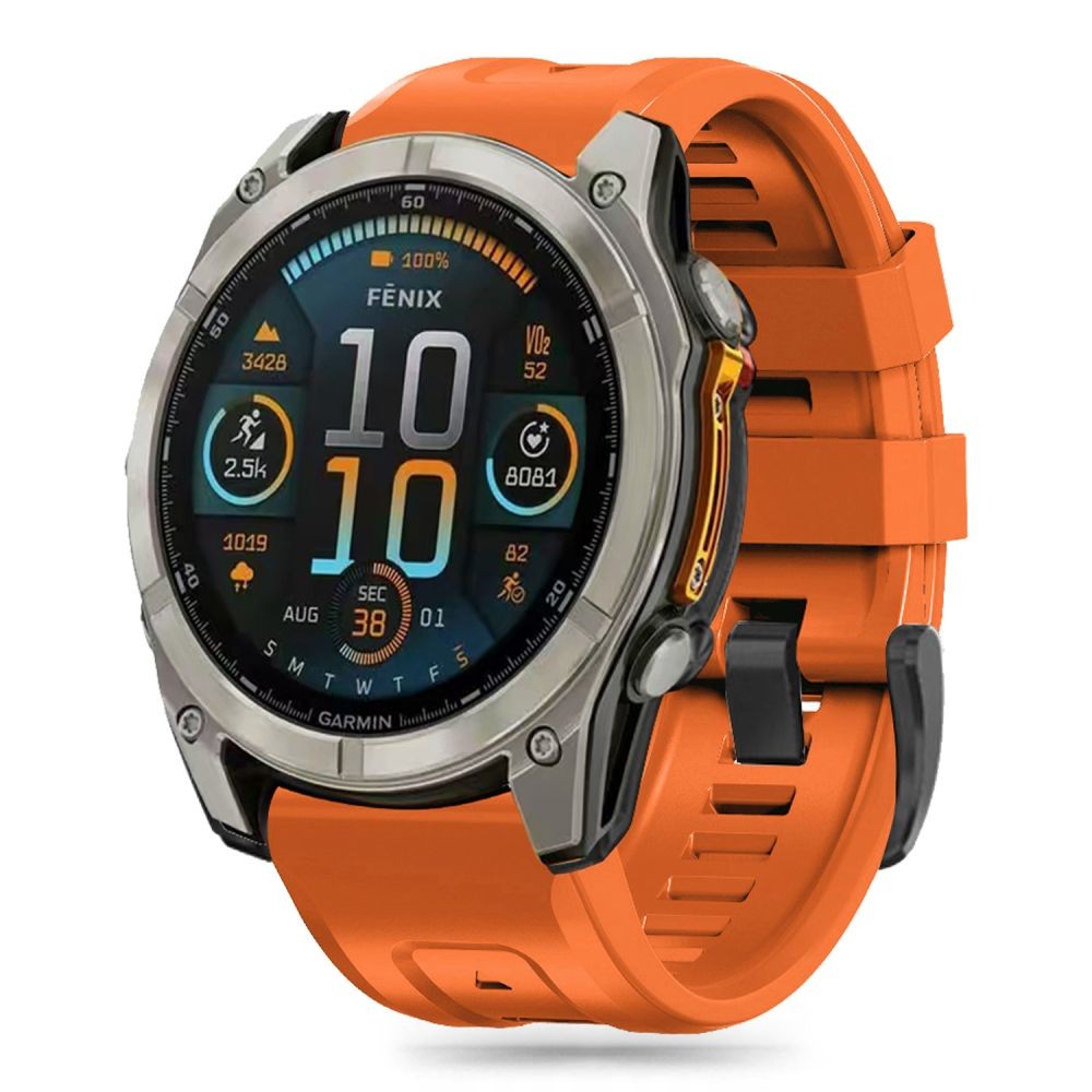 Oranžinės spalvos apyrankė "Tech-Protect Silicone" laikrodžiui Garmin Fenix 5S / 5S PLUS / 6S / 6S PRO / 7S / 8 (43 MM)