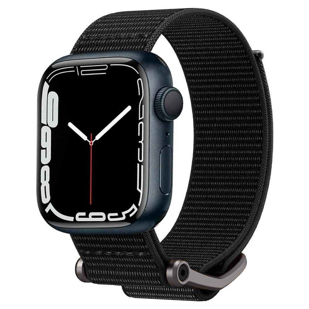 Juodas tekstilinis dirželis "SPIGEN DURAPRO FLEX" laikrodžiui APPLE WATCH 4 / 5 / 6 / 7 / 8 / 9 / SE / ULTRA 1 / 2 (42 / 44 / 45 / 49 MM)