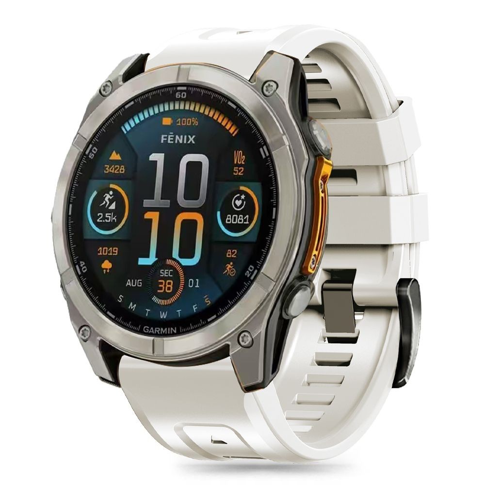 Kreminės spalvos apyrankė "Tech-Protect Silicone" laikrodžiui Garmin Fenix 5S / 5S PLUS / 6S / 6S PRO / 7S / 8 (43 MM)