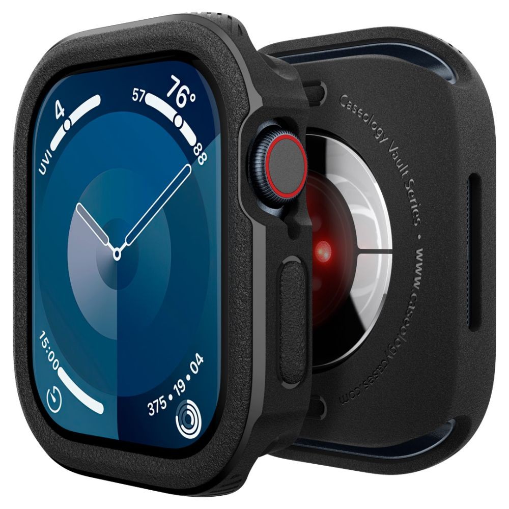 Juodas dėklas "Caseology Vault" laikrodžiui Apple Watch 10 (46 MM)
