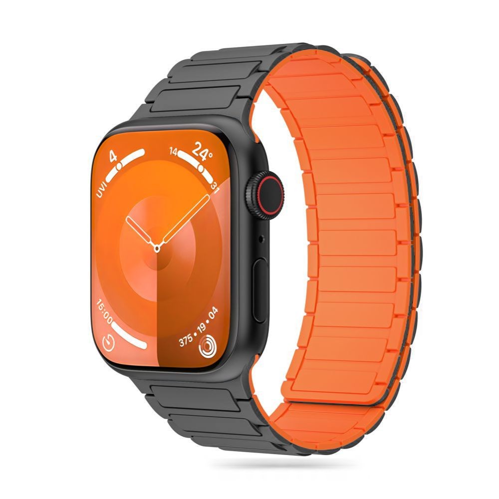 Pilka/Oranžinė apyrankė "Tech-Protect Iconband Magnetic" laikrodžiui Apple Watch 4 / 5 / 6 / 7 / 8 / 9 / SE / ULTRA 1 / 2 (42 / 44 / 45 / 49 MM)