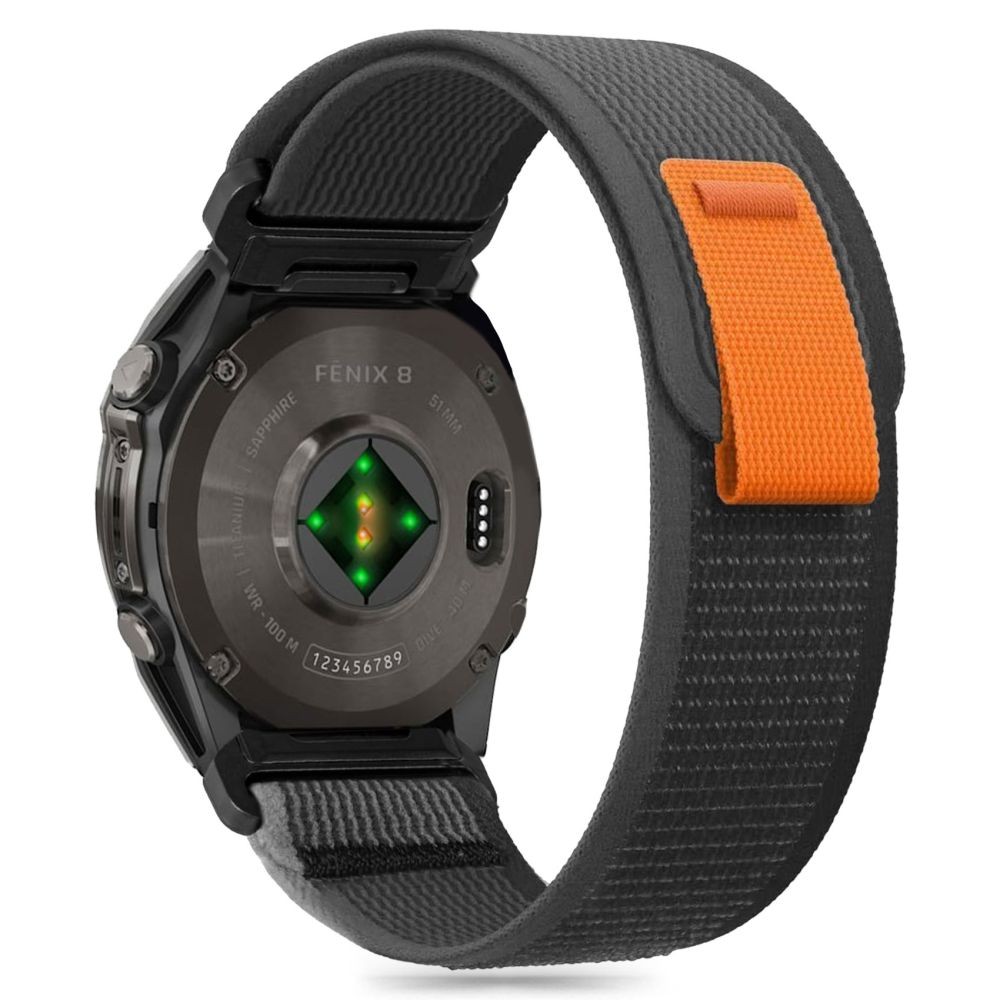 Juoda apyrankė "Tech-Protect Nylon" laikrodžiui Garmin Fenix 5X / 5X Plus / 6X / 6X PRO / 7X / 8 (51 MM)