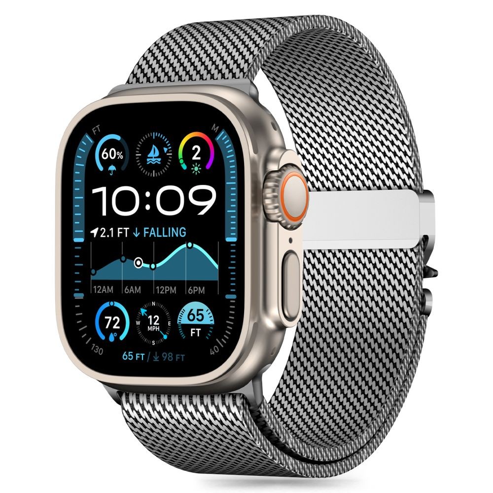 Sidabro spalvos "Tech-Protect Milano" laikrodžiui Apple Watch 6 / 7 / 8 / 9 / 10 / SE / ULTRA 1 / 2 (44 / 45 / 46 / 49 MM)