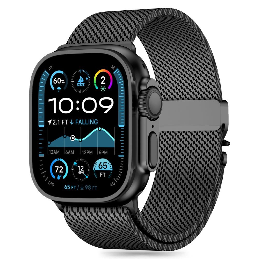 Juodos spalvos "Tech-Protect Milano" laikrodžiui Apple Watch 6 / 7 / 8 / 9 / 10 / SE / ULTRA 1 / 2 (44 / 45 / 46 / 49 MM)