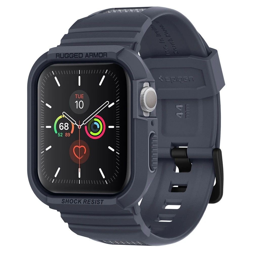 Pilka sportinio stiliaus apyrankė/dėklas "Spigen Rugged Armor Pro" laikrodžiui APPLE WATCH 4 / 5 / 6 / 7 / 8 / 9 / SE (44 / 45 MM)