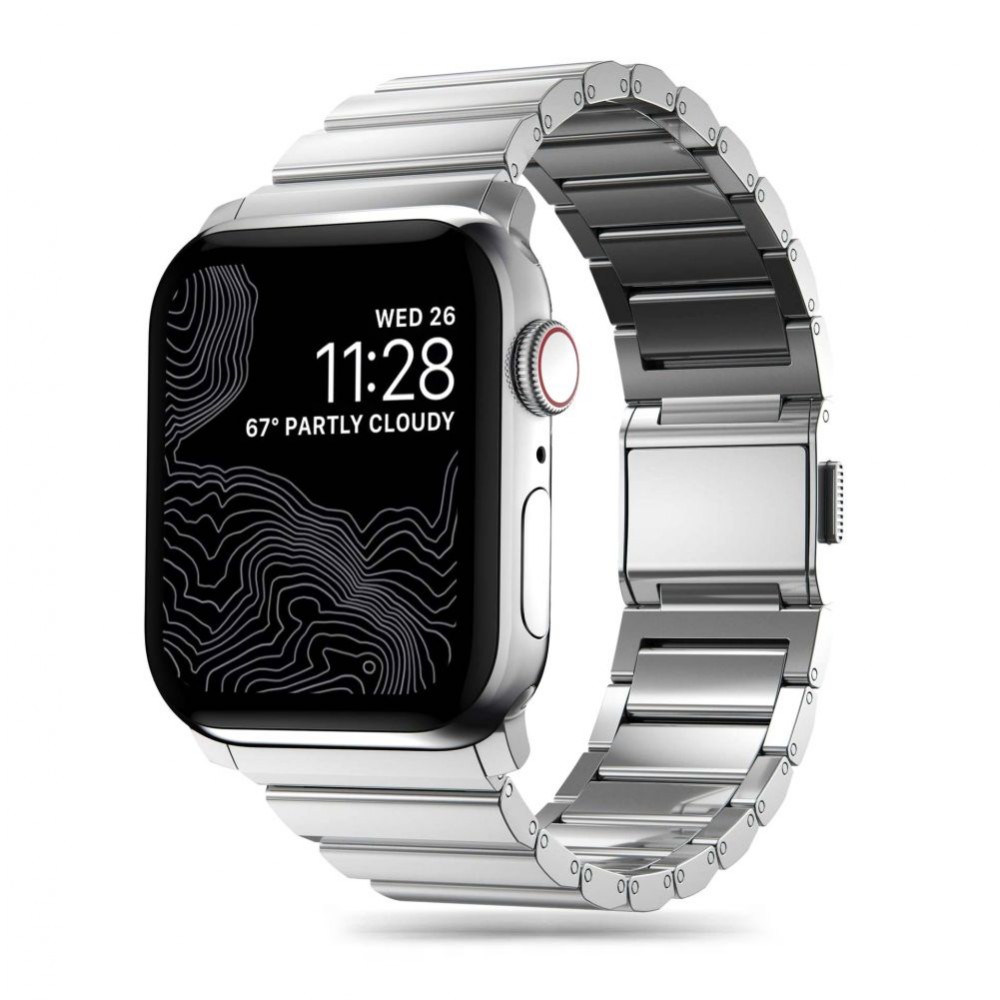 Sidabro spalvos apyrankė "Tech-Protect Steelband" laikrodžiui Apple Watch 4 / 5 / 6 / 7 / 8 / 9 / SE / ULTRA 1 / 2 (42 / 44 / 45 / 49 MM)