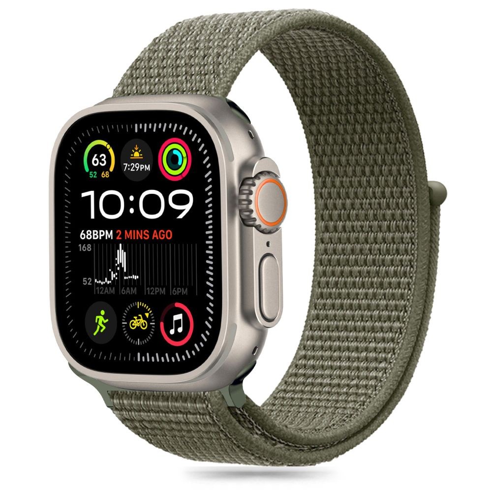 Chaki spalvos tekstilinis dirželis "Tech-Protect Nylon" laikrodžiui Apple Watch 6 / 7 / 8 / 9 / 10 / SE / ULTRA 1 / 2 (44 / 45 / 46 / 49 MM)