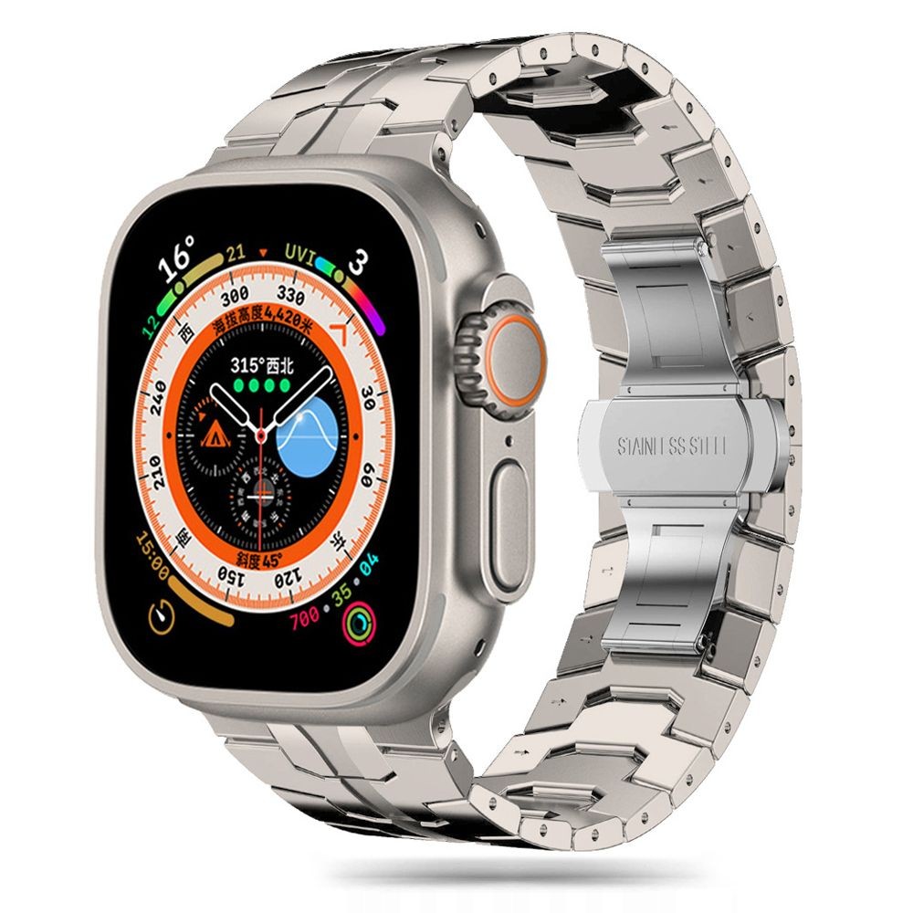 Titano spalvos apyrankė "Tech-Protect Stainless Line" laikrodžiui Apple Watch 4 / 5 / 6 / 7 / 8 / 9 / 10 / SE / ULTRA 1 / 2 (44 / 45 / 46 / 49 MM)
