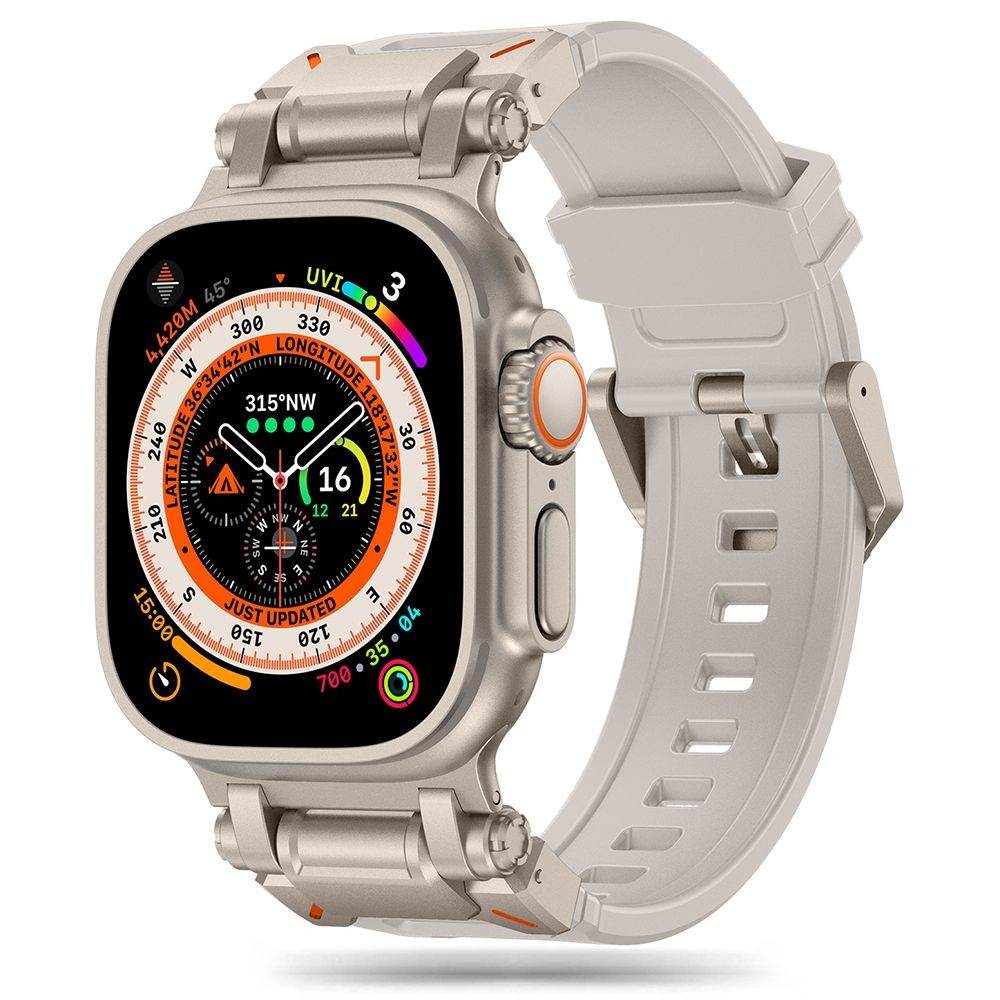 Kreminės spalvos apyrankė "Tech-Protect Delta Pro" laikrodžiui Apple Watch 4 / 5 / 6 / 7 / 8 / 9 / SE / ULTRA 1 / 2 (42 / 44 / 45 / 49 MM)