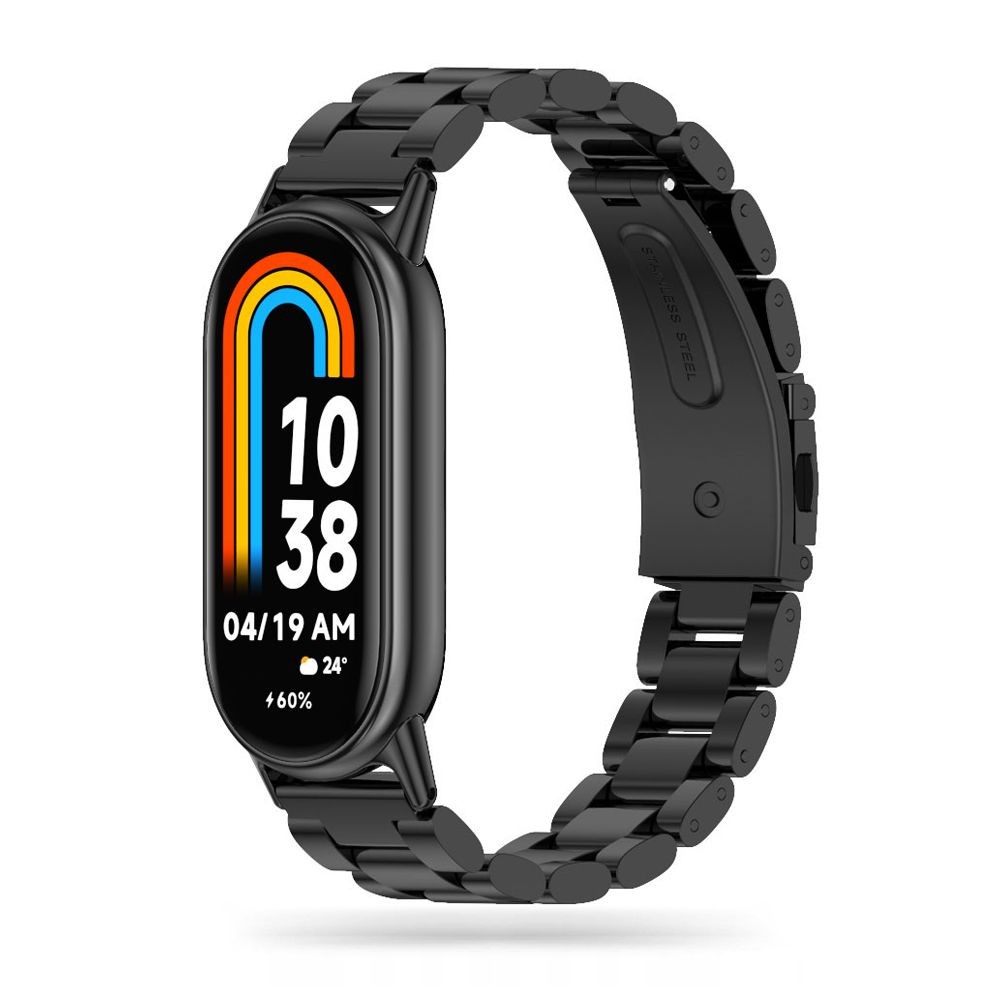 Juoda apyrankė "Tech-Protect Stainless" laikrodžiui Xiaomi Smart Band 8 / 8 NFC