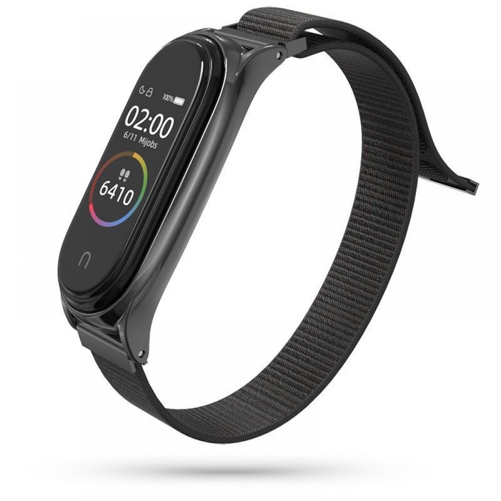 Juoda apyrankė "Tech-Protect Nylon" laikrodžiui Xiaomi Mi Smart Band 7