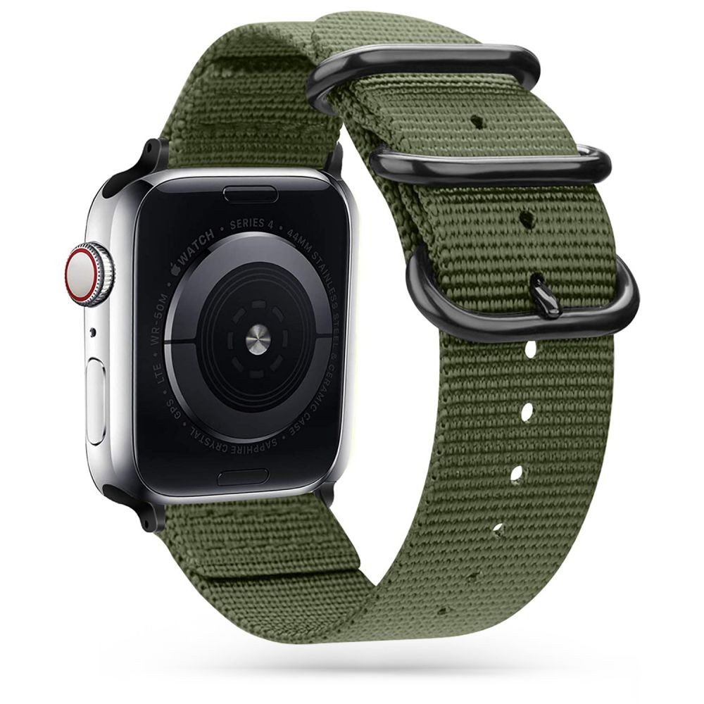 Žalias tekstilinis dirželis Tech-Protect "Scout" laikrodžiui APPLE WATCH 4 / 5 / 6 / 7 / 8 / 9 / SE / ULTRA 1 / 2 (42 / 44 / 45 / 49 MM)