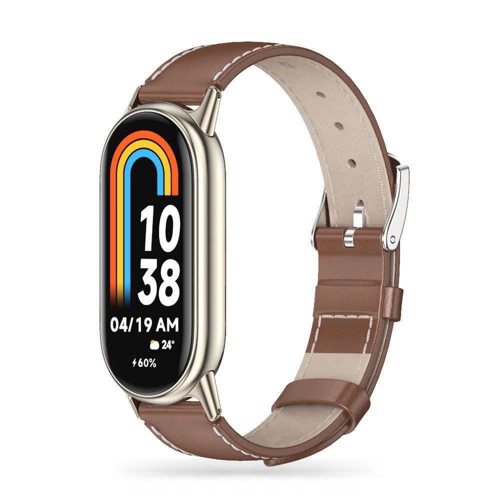 Šviesiai ruda apyrankė "Tech-Protect Leatherfit" laikrodžiui Xiaomi Smart Band 8 / 8 NFC