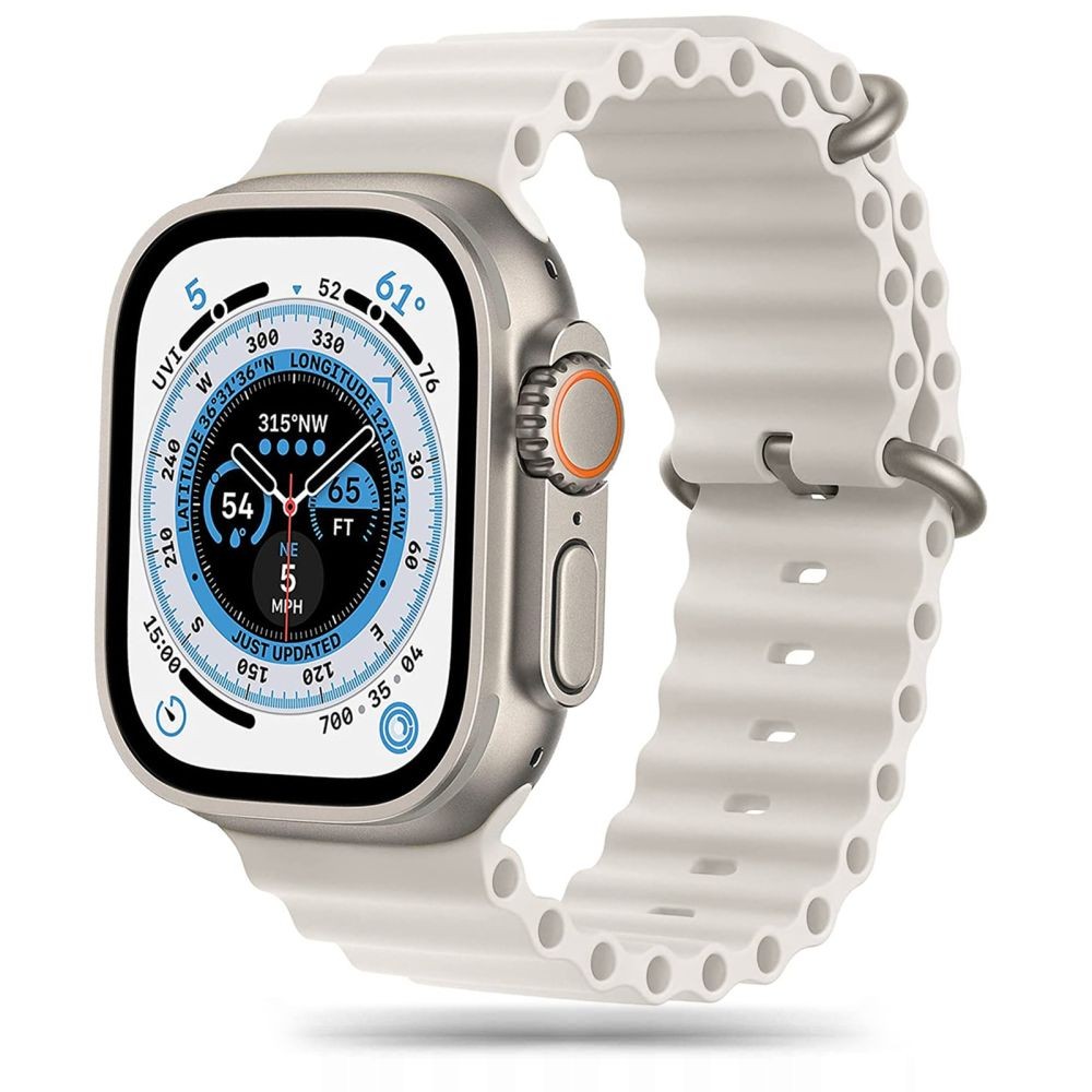 Kreminės spalvos apyrankė "Tech-Protect Iconband Pro" laikrodžiui Apple Watch 4 / 5 / 6 / 7 / 8 / 9 / 10 / SE / ULTRA 1 / 2 (44 / 45 / 46 / 49 MM)