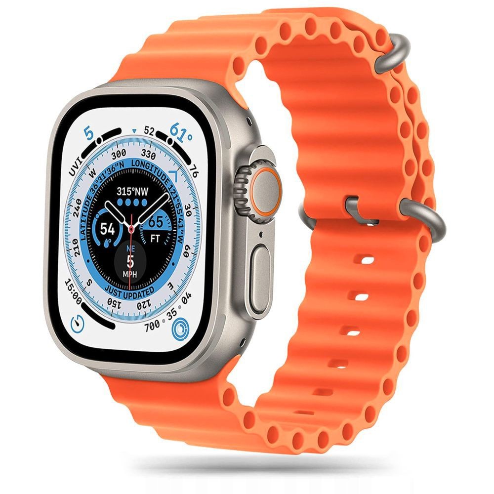 Oranžinės spalvos apyrankė "Tech-Protect Iconband Pro" laikrodžiui Apple Watch 4 / 5 / 6 / 7 / 8 / 9 / 10 / SE / ULTRA 1 / 2 (44 / 45 / 46 / 49 MM)