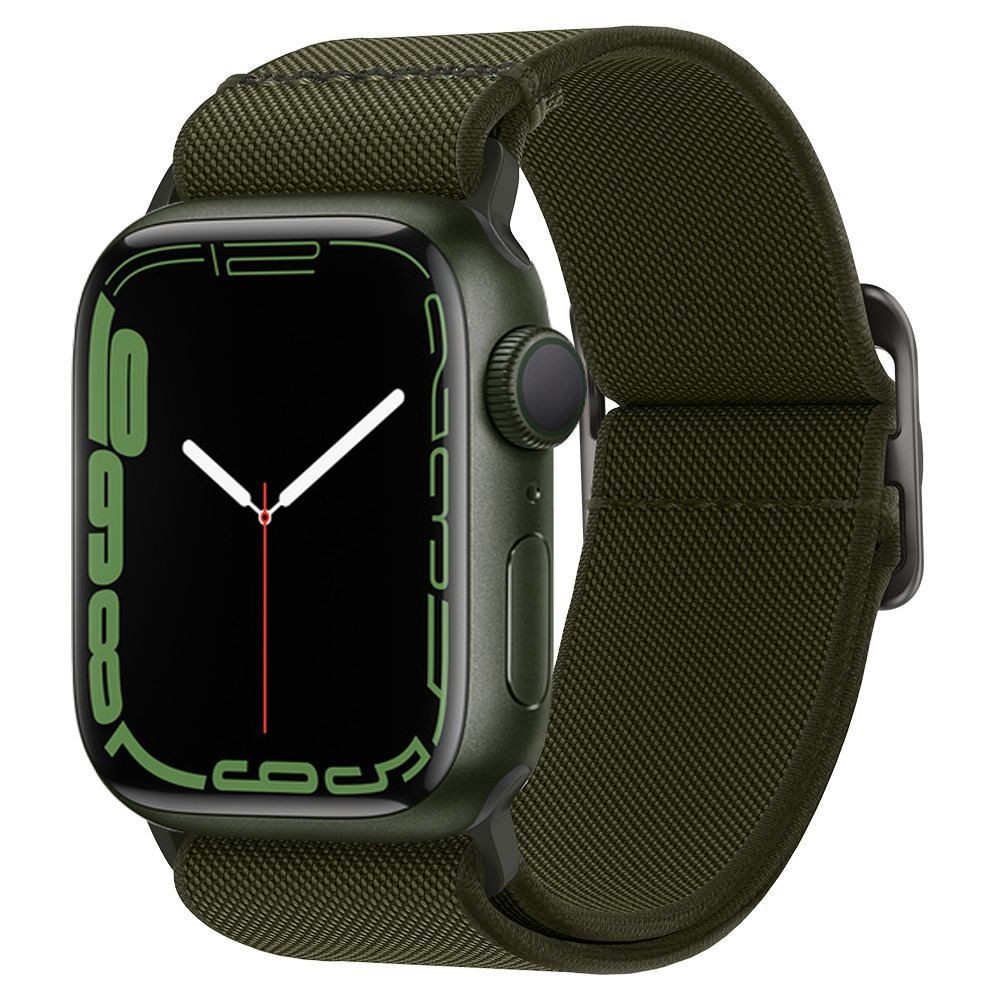 Khaki tekstilinis dirželis "SPIGEN FIT LITE" laikrodžiui APPLE WATCH 4 / 5 / 6 / 7 / 8 / 9 / SE / ULTRA 1 / 2 (42 / 44 / 45 / 49 MM)