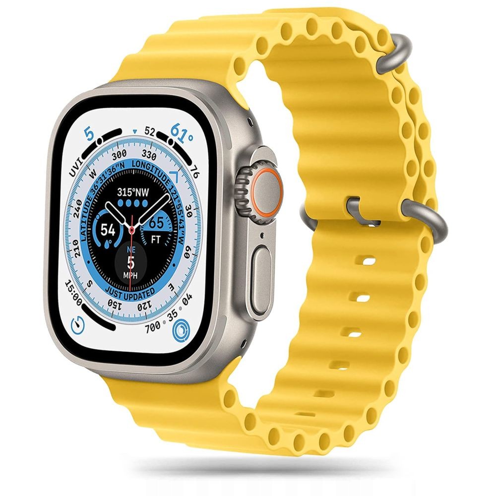 Geltonos spalvos apyrankė "Tech-Protect Iconband Pro" laikrodžiui Apple Watch 4 / 5 / 6 / 7 / 8 / 9 / 10 / SE / ULTRA 1 / 2 (44 / 45 / 46 / 49 MM)