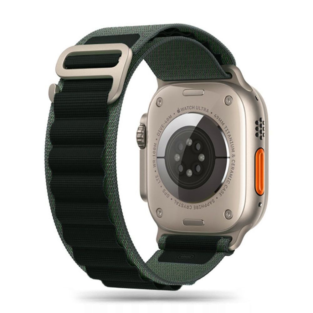 Žalia/Juoda apyrankė "Tech-Protect Nylon Pro" laikrodžiui Apple Watch 4 / 5 / 6 / 7 / 8 / 9 / SE / ULTRA 1 / 2 (42 / 44 / 45 / 49 MM)