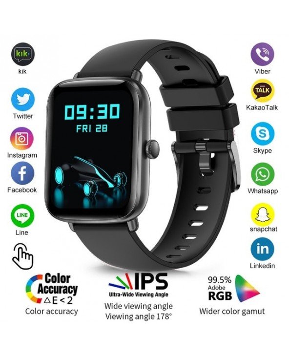 Naujas "Bluetooth" širdies ritmo monitorius "Smart Watch" vyrai Pilnas jutiklinis skambutis Skambinkite Fitness Tracker IP67 van