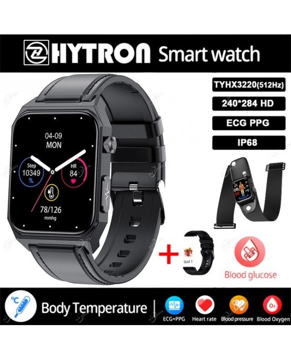 Kraujo cukraus EKG + PPG protingas laikrodis vyrams Širdies ritmo kraujo deguonies sveikatos Smartwatch vandeniui atsparus sport