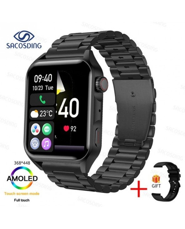 Naujas sporto Smartwatch Vyrai Moterys AMOLED ekranas Bluetooth skambutis HeartRate Smart laikrodis