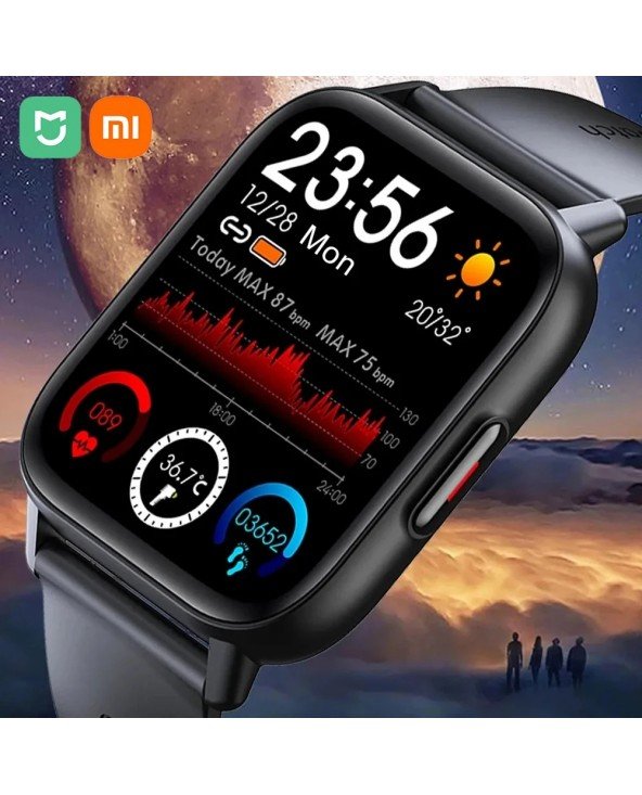 1.69 colių išmanieji laikrodžiai Kūno temperatūra Visas jutiklinis ekranas Smartwatch deguonies sveikatos monitorius