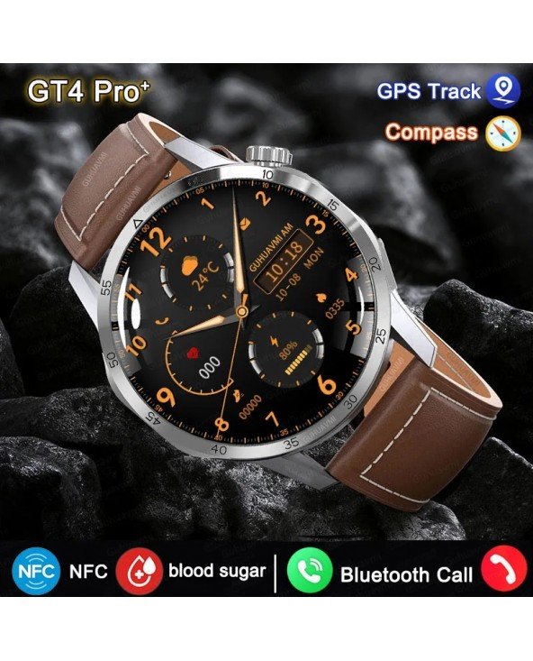 Laikrodis GT4 PLUS Išmanusis laikrodis Vyrams NFC Bluetooth Skambutis GPS trajektorija Kompasas Neperšlampamas kraujospūdžio