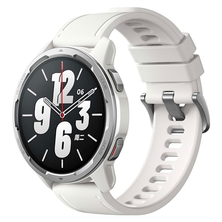 Xiaomi S1 Active GL Smart watch NFC GPS (satellite) AMOLED Touchscreen Activity monitoring 24/7 Waterproof Bluetooth Wi-Fi Moon White|BHR5381GL