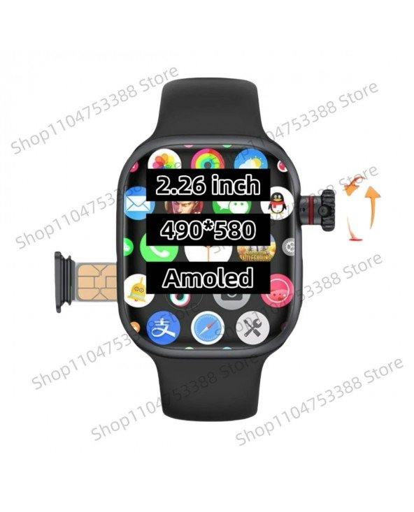 CD99 watch X 5G išmanusis laikrodis, 2,29 colio AMOLED 5G LTE išmanusis laikrodis su 180° besisukančia kamera, GPS, WiFi, SIM