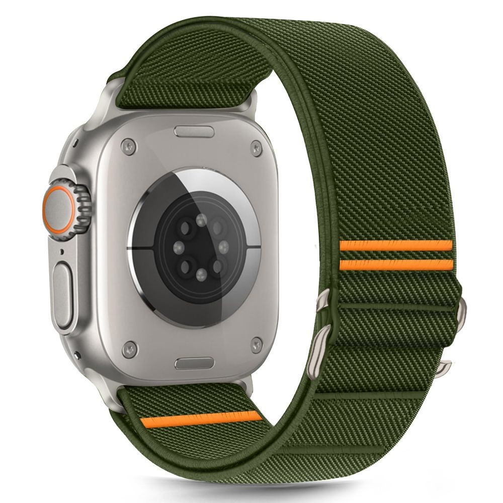 Khaki spalvos apyrankė "Tech-Protect Nylon Slip" laikrodžiui Apple Watch 6 / 7 / 8 / 9 / 10 / SE / ULTRA 1 / 2 (44 / 45 / 46 / 49 MM)