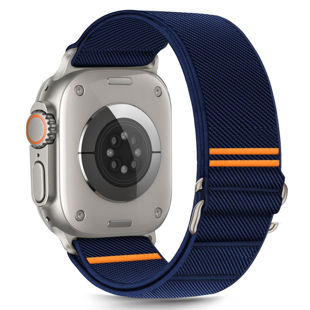 Mėlyna apyrankė "Tech-Protect Nylon Slip" laikrodžiui Apple Watch 6 / 7 / 8 / 9 / 10 / SE / ULTRA 1 / 2 (44 / 45 / 46 / 49 MM)