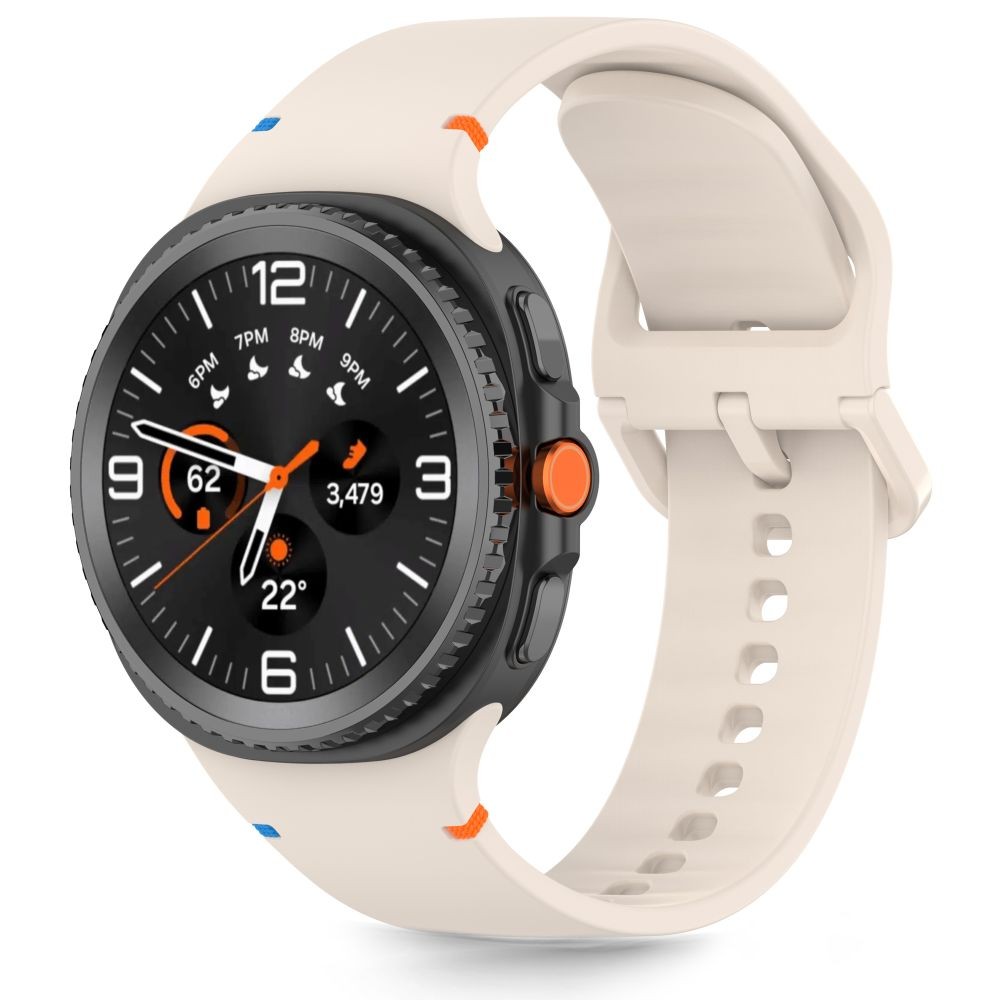 Kreminės spalvos apyrankė "Tech-Protect Silicone" laikrodžiui Samsung Galaxy Watch 8 / Classic (40 / 44 / 46 MM)
