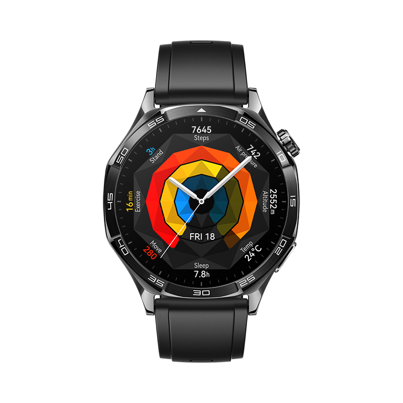 Išmanusis laikrodis Huawei Watch GT 46 mm Juodas Nerūdijantis plienas Dulkėms atsparus Vandeniui