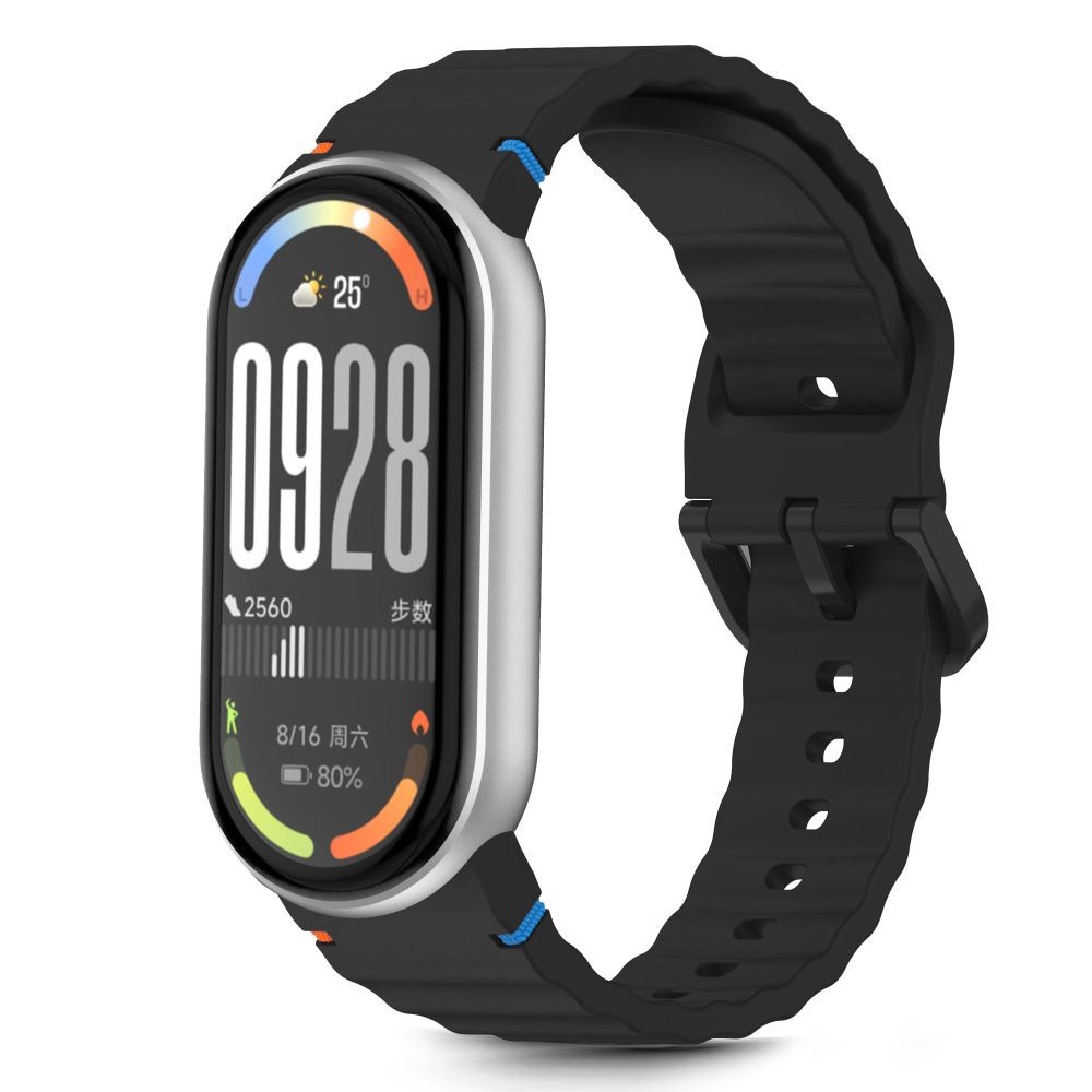 Juoda apyrankė "Tech-Protect Silicone Sport" laikrodžiui Xiaomi Smart Band 8 / 9 / 10 / NFC