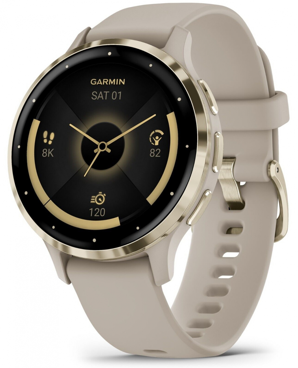 Sportinis laikrodis GARMIN Venu 3S, French Gray/Soft Gold