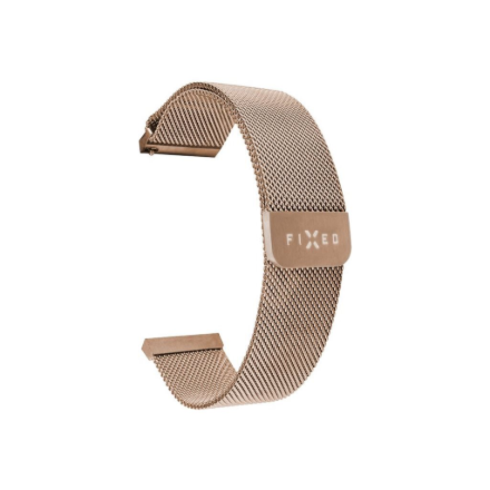 Fixed | Mesh Strap with Quick Release 22mm for Smartwatch | Rose gold|FIXMEST-22MM-RG