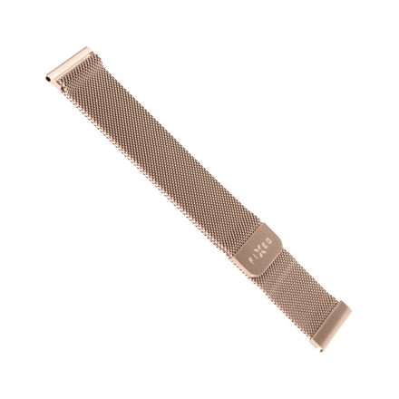 Fixed | Mesh Strap with Quick Release, 18mm, Stainless Steel Mesh Strap for Smartwatch | Gold|FIXMEST-18MM-RG