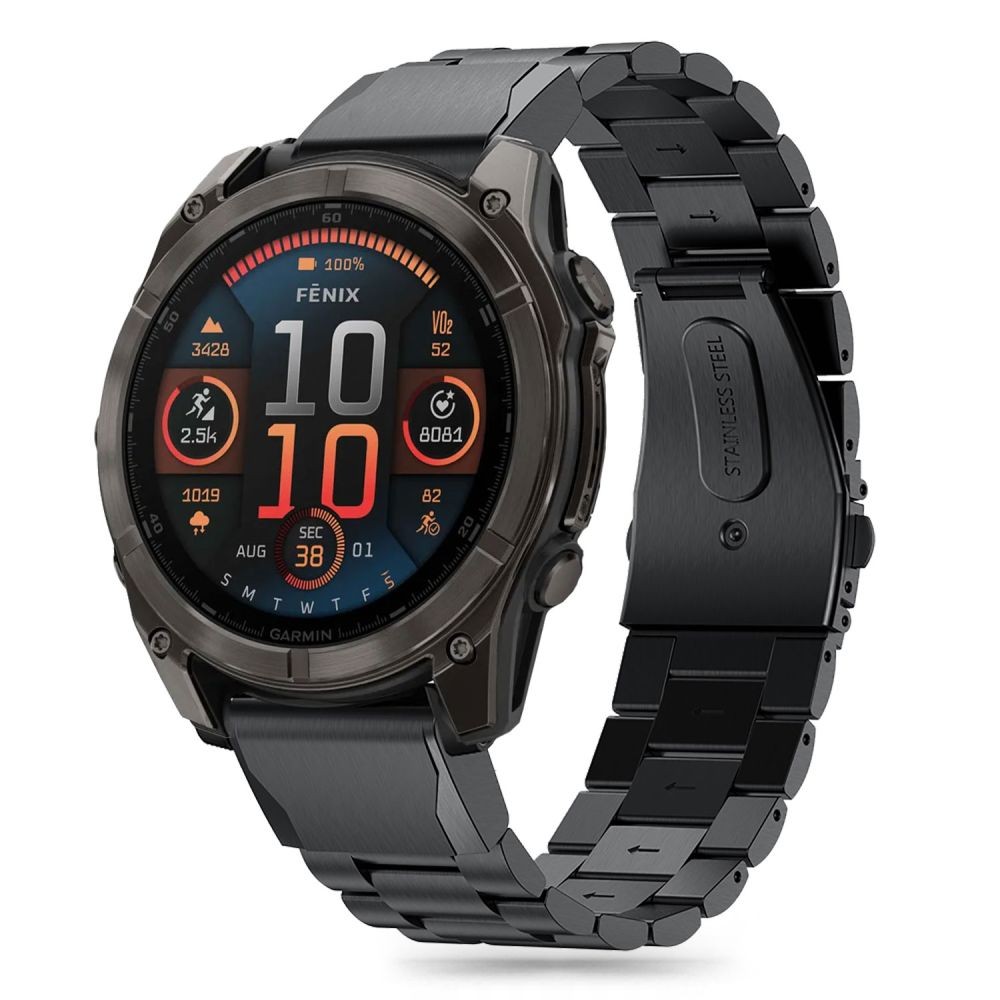 Juoda apyrankė "Tech-Protect Stainless" laikrodžiui Garmin Fenix 5X / 5X PLUS / 6X / 6X PRO / 7X / 8 (51 MM)