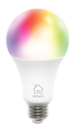 DELTACO SMART HOME RGB LED lemputė, E27, WiFI 2.4GHz, 9W, 810lm, pritemdoma, 16m spalvų, 220-240V, b