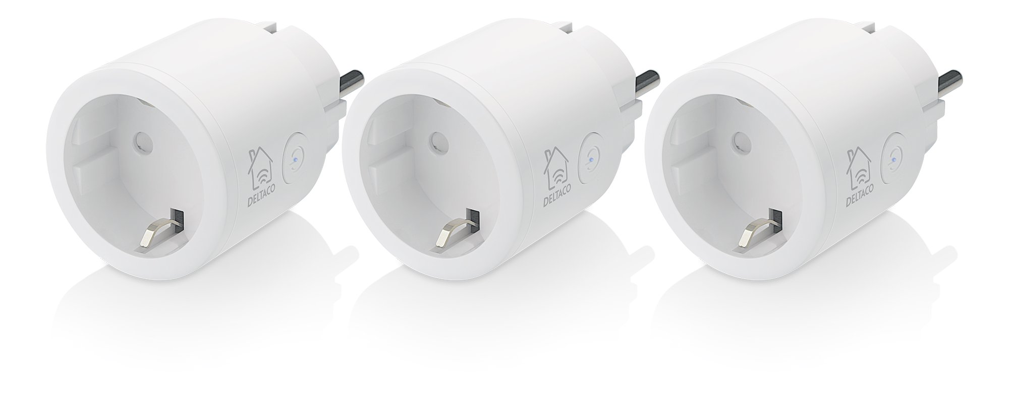 Perėjimas DELTACO SMART HOME WiFi 2.4GHz, 1xCEE 7/3, 10A, 220-240V, 3vnt / SH-P01-3P