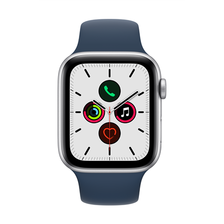 Išmanusis laikrodis APPLE Watch SE GPS, 44mm Silver Aluminium Case with Abyss Blue Sport Band