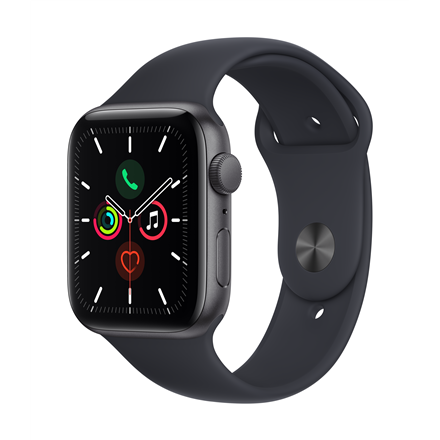 Apple Watch SE GPS, 44mm Space Grey Aluminium Case with Midnight Sport Band - Regular