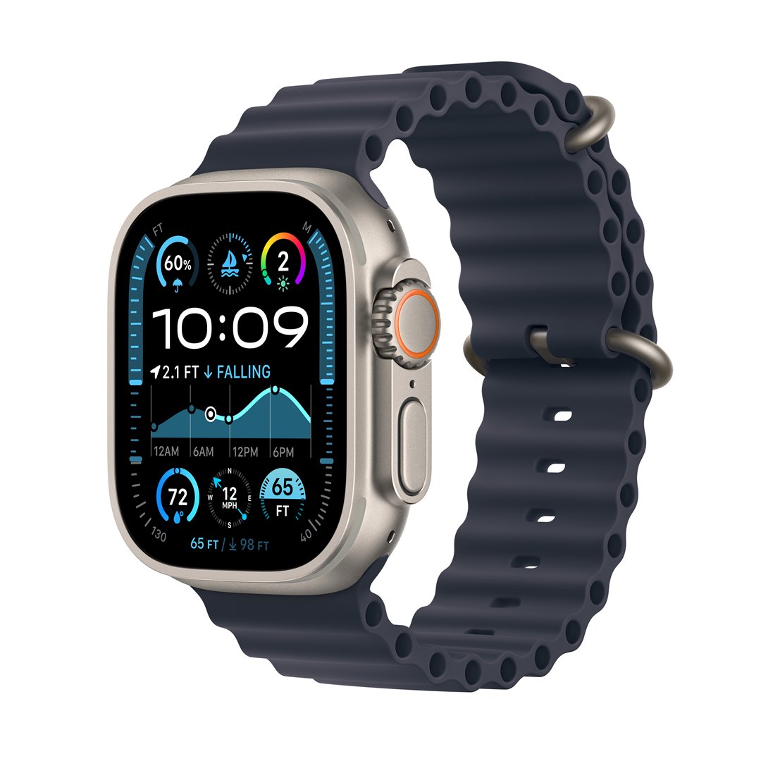 Išmanusis laikrodis Apple Watch Ultra 2 GPS+Cell 49mm Natural Titanium Case with Navy Ocean Band