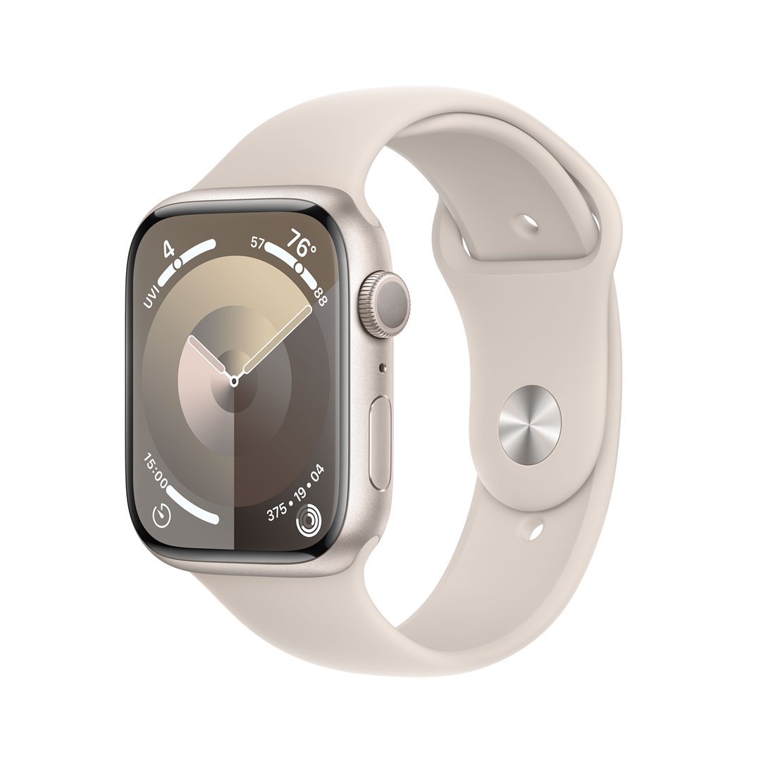 Išmanusis laikrodis APPLE Watch 9 GPS 45mm Starlight Aluminium Case with Starlight Sport Band - M/L