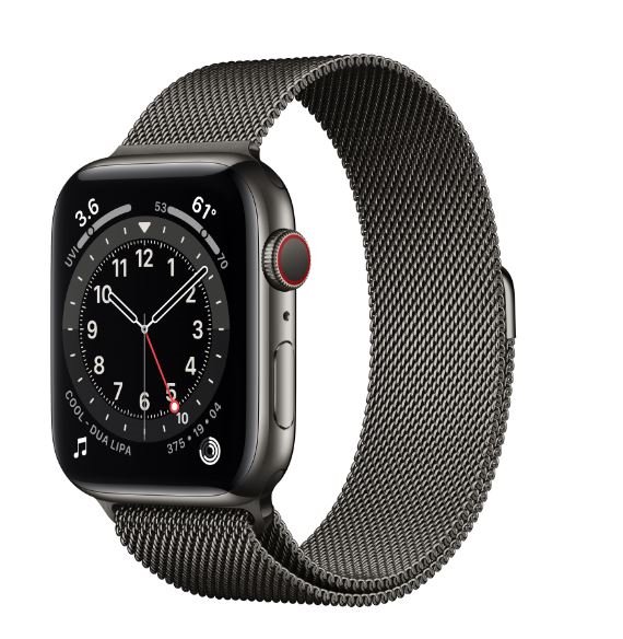 Išmanusis laikrodis APPLE Watch 6 GPS+Cellular, 40mm Graphite Stainless Steel Case, Graphite Loop